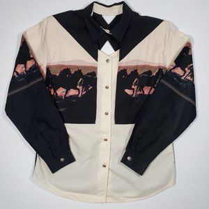 Vintage 80's Roper Western Cowgirl Button Up Horse